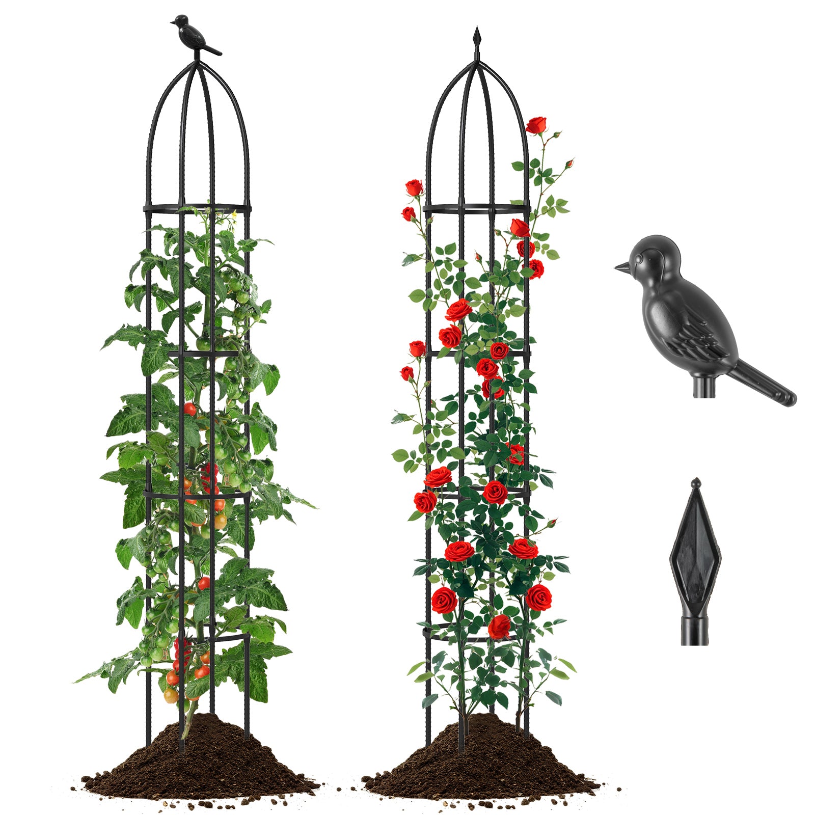 2-Pack Garden Obelisk Trellis For Climbing Plants, Black Raised Garden Beds at Gallery Canada