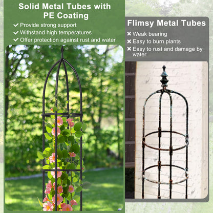 2-Pack Garden Obelisk Trellis For Climbing Plants, Black Raised Garden Beds at Gallery Canada