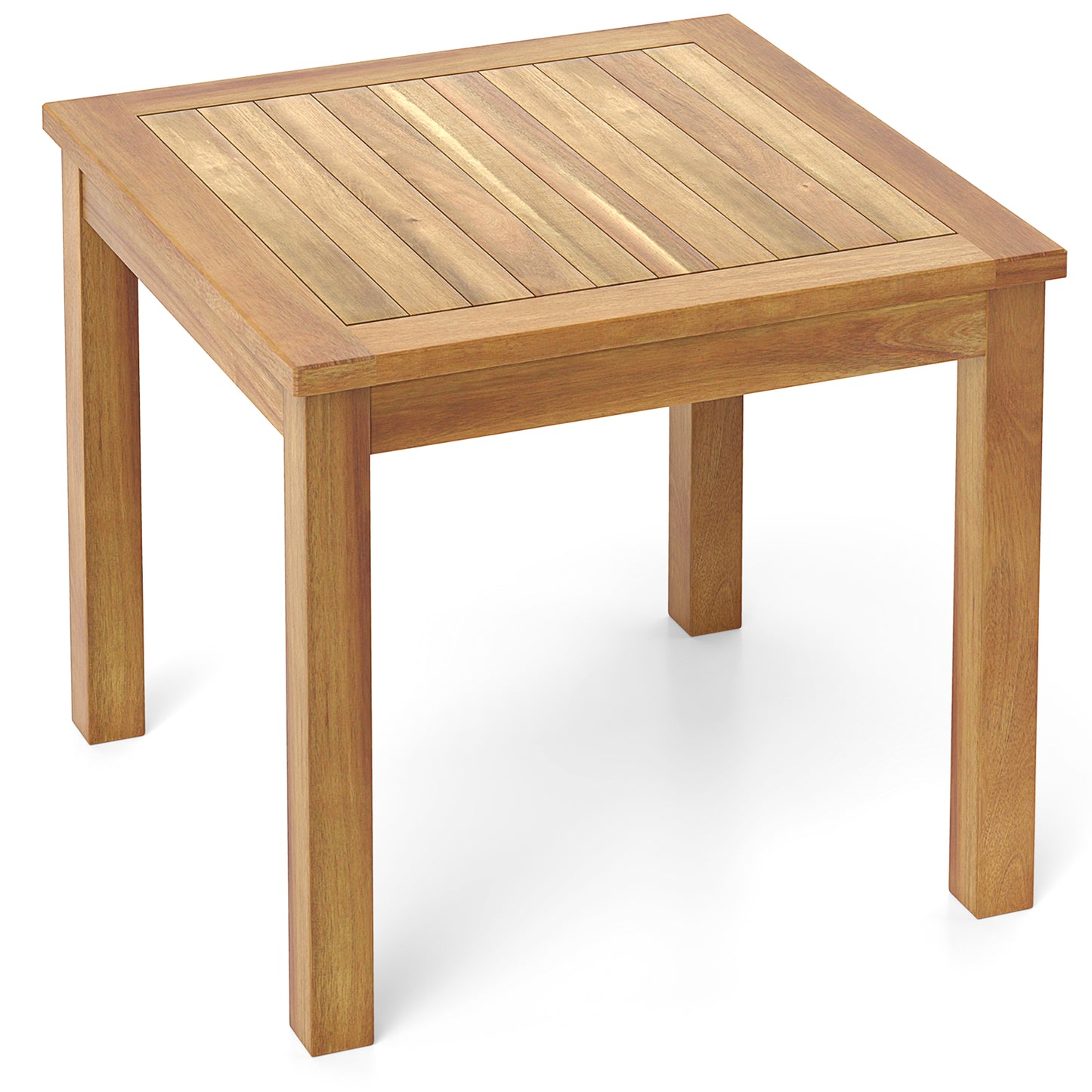 Outdoor Side Table Teak Wood End Table Square Patio Snack Coffee Table, Natural Patio Coffee Tables at Gallery Canada