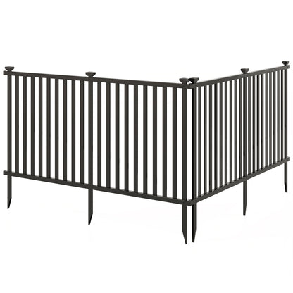 80 x 51 Inch Vinyl Picket Fence, 2 Piece Garden, Black