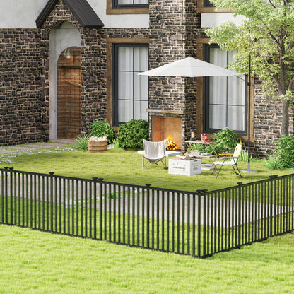2 Piece 80 x 51 Inch Vinyl Picket Fence for Garden, Black Decorative Fencing & Flooring at Gallery Canada