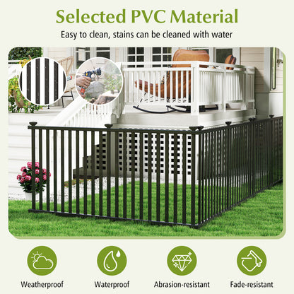 2 Piece 80 x 51 Inch Vinyl Picket Fence for Garden, Black Decorative Fencing & Flooring at Gallery Canada
