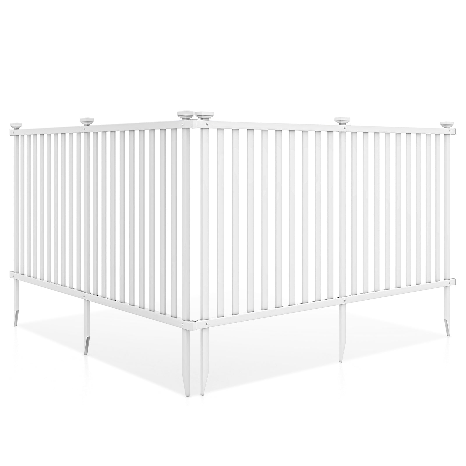 2 Piece 80 x 51 Inch Vinyl Picket Fence for Garden, White Decorative Fencing & Flooring White at Gallery Canada