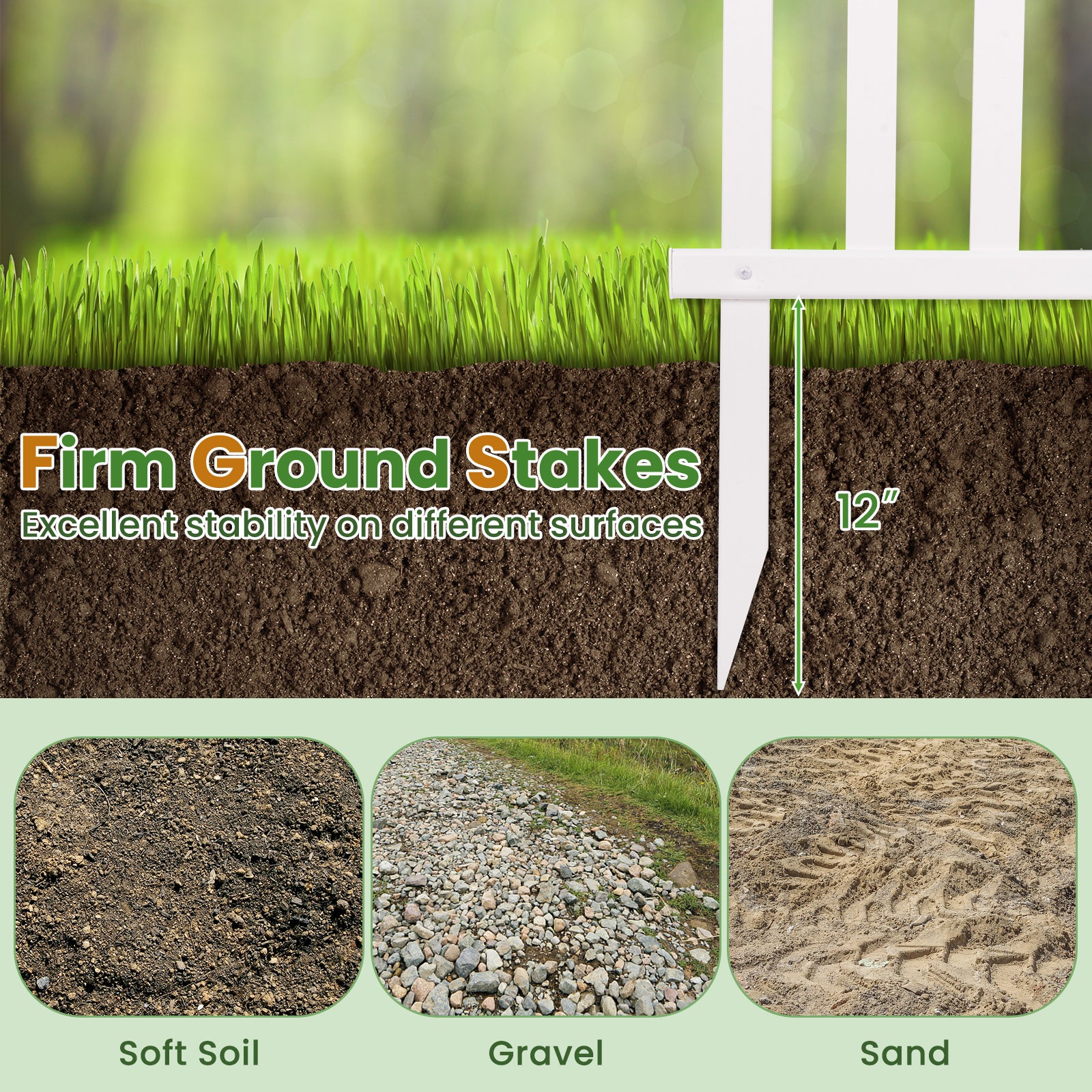 2 Piece 80 x 51 Inch Vinyl Picket Fence for Garden, White Decorative Fencing & Flooring at Gallery Canada