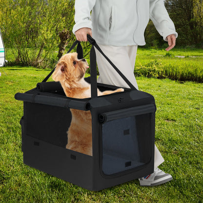 Portable Foldable Pet Carrier, 2 Openings, Comfy Cushion, S, Black Dog Supplies at Gallery Canada