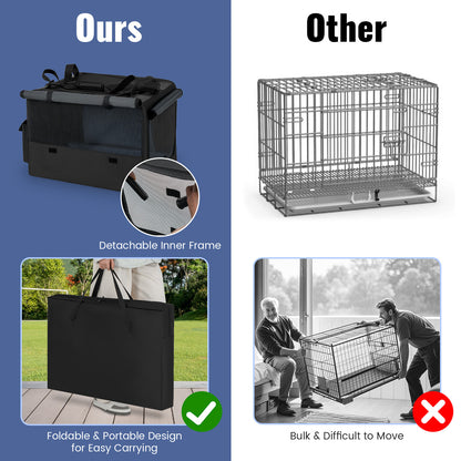 Portable Foldable Pet Carrying Bag with 2 Openings and Comfy Cushion-S, Black Dog Supplies at Gallery Canada