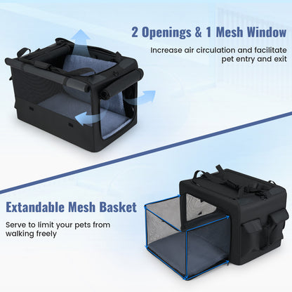 Portable Foldable Pet Carrying Bag with 2 Openings and Comfy Cushion-M, Black Dog Supplies at Gallery Canada