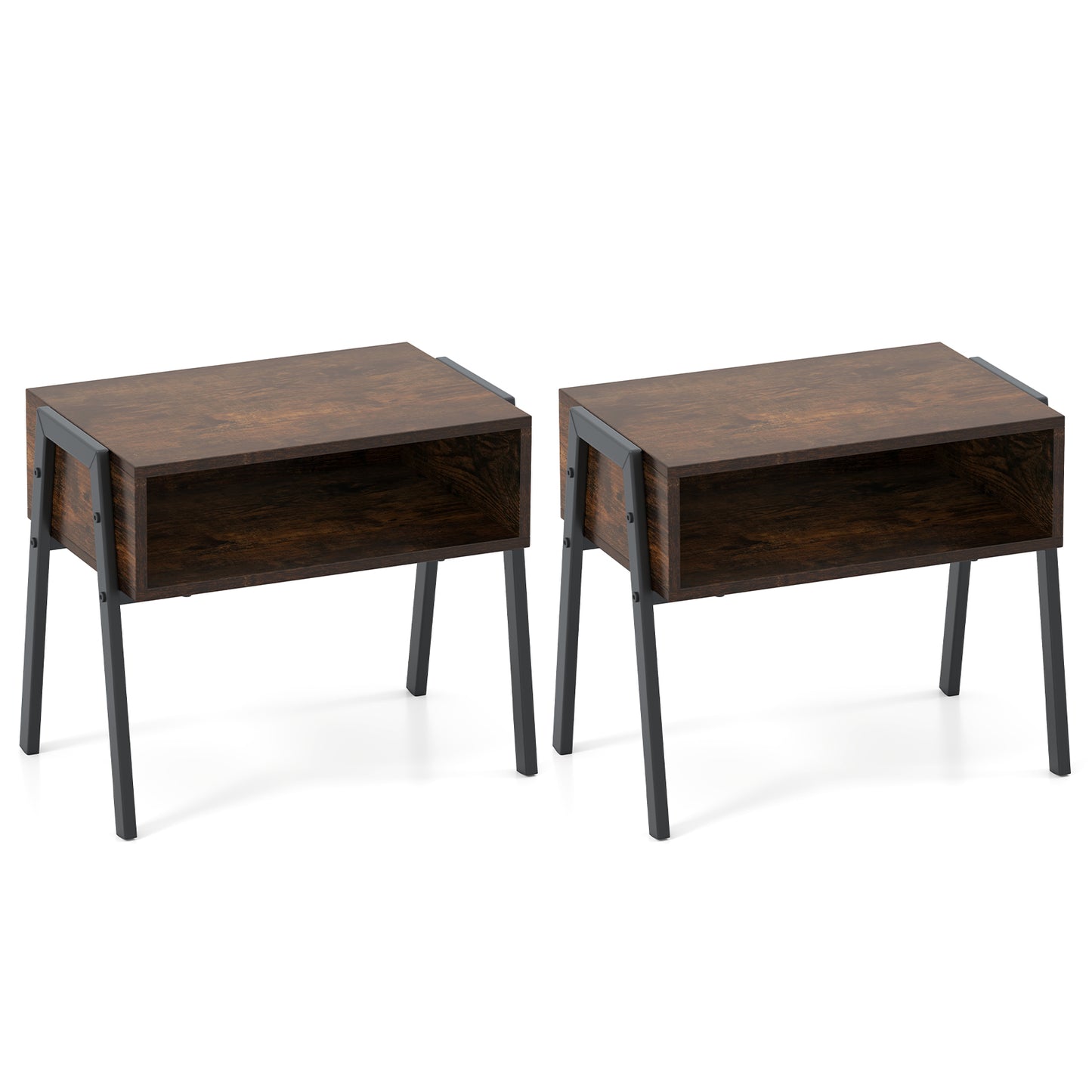 Stackable Night Stand Set, 2 Pieces, Rustic Brown Nightstands Rustic Brown at Gallery Canada
