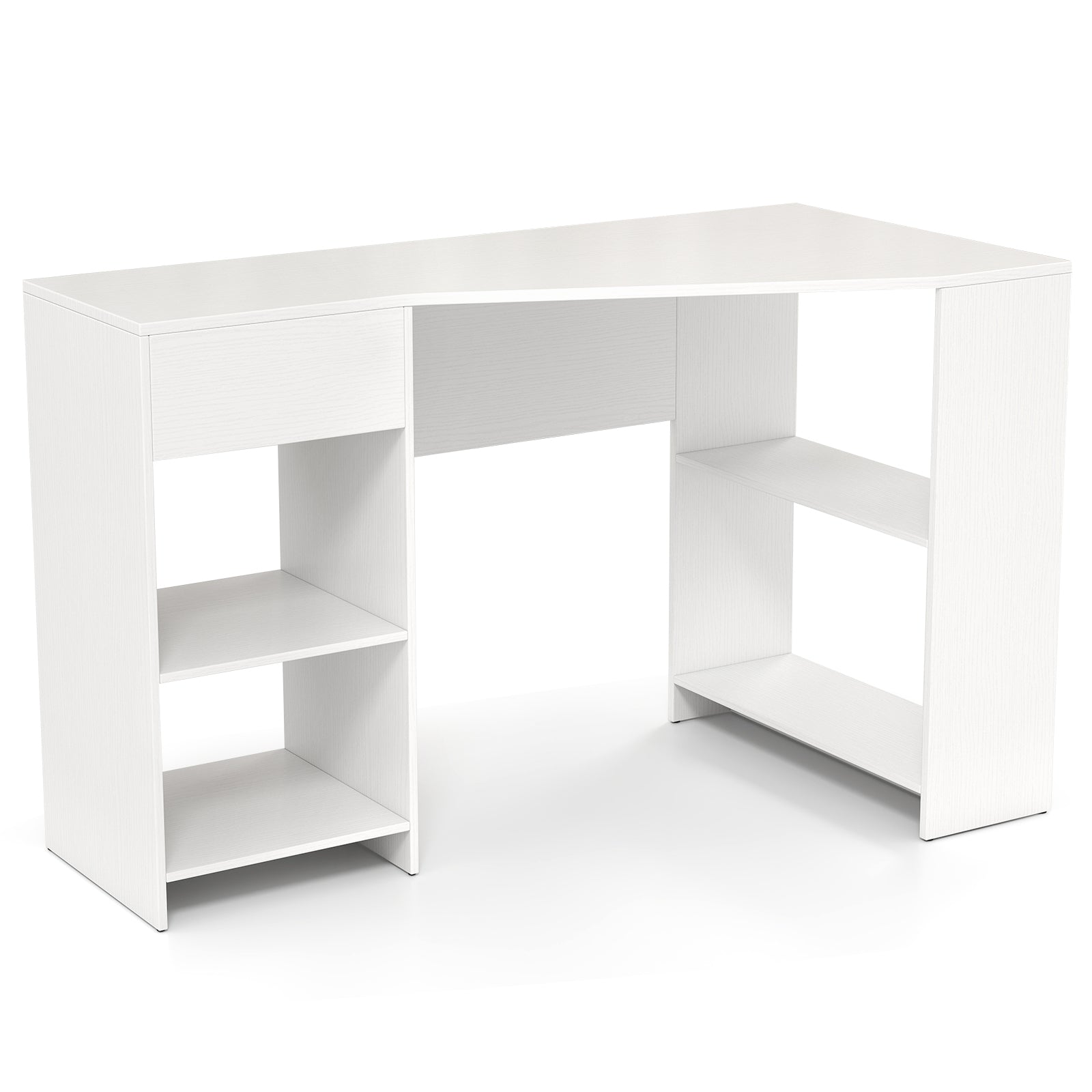 48 Inches L-Shaped Corner Executive Computer Desk With Drawer, White Computer Desks White at Gallery Canada