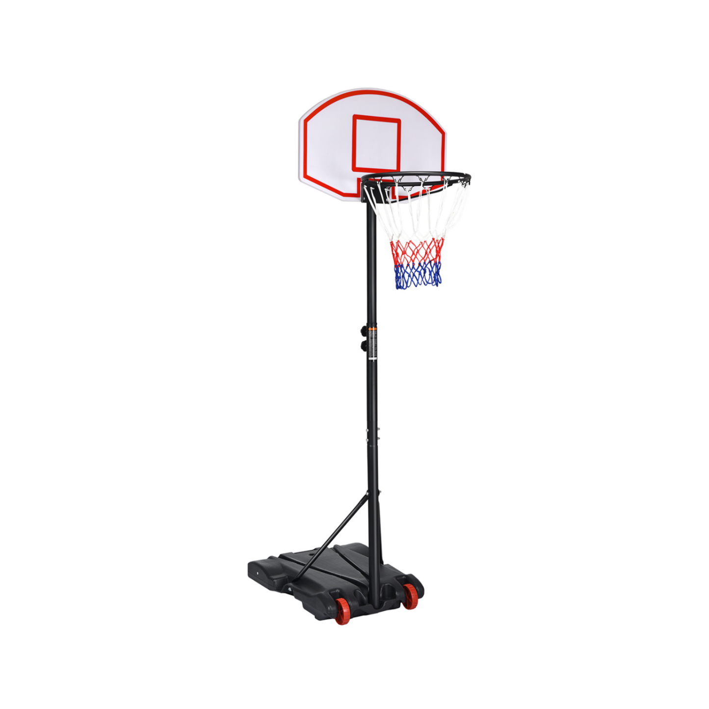 Adjustable Basketball Hoop System Stand With Wheels, Black
