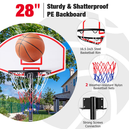 Adjustable Basketball Hoop System Stand with Wheels, Black Sport Equipments at Gallery Canada