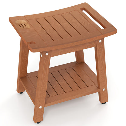 Shower Bench Seat With Handle, Brown Bath Safety Brown at Gallery Canada