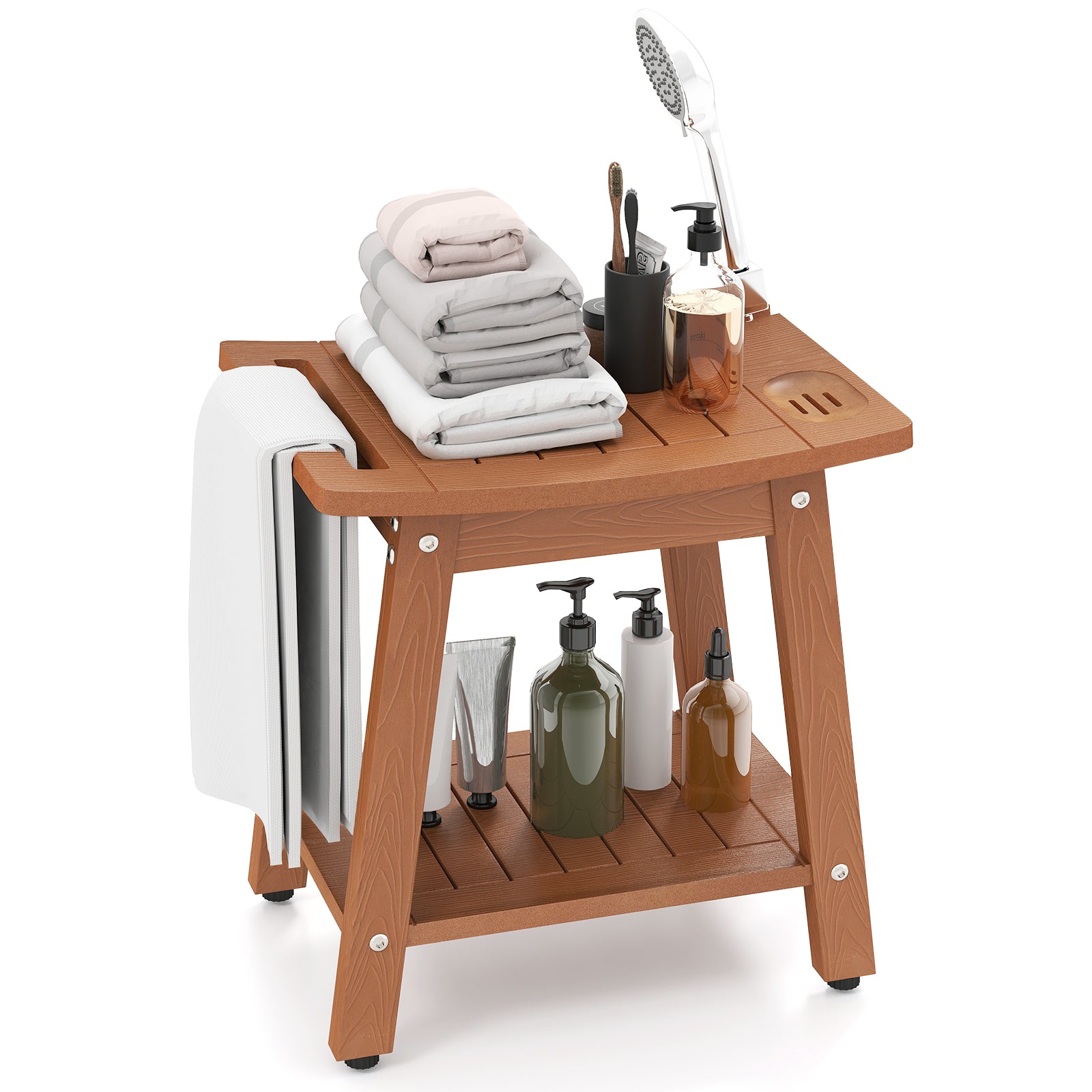 HIPS Shower Bench Seat with Handle Shower Head, Brown Bath Safety at Gallery Canada