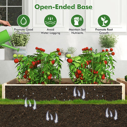 3-Tier Raised Garden Bed, Lattice Trellis, Open-Ended Base, Natural Raised Garden Beds at Gallery Canada