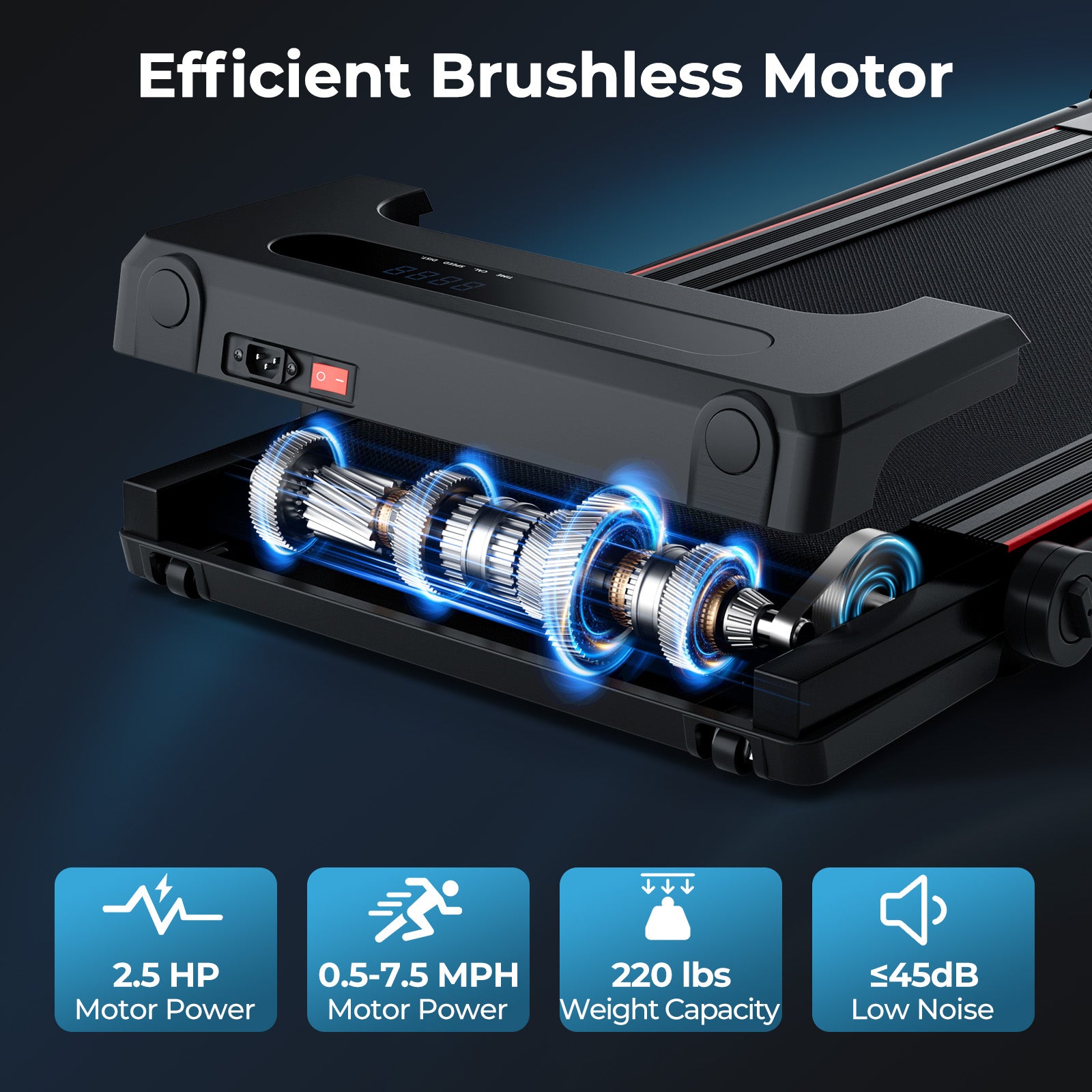 3-in-1 Folding Treadmill with Large Desk and LCD Display, Black Treadmills at Gallery Canada