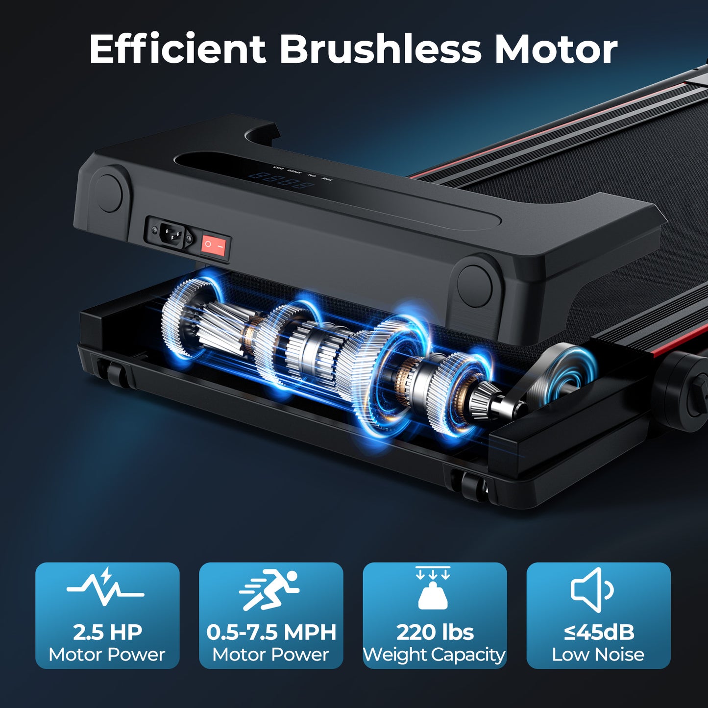 3-in-1 Folding Treadmill with Large Desk and LCD Display, Black Treadmills at Gallery Canada