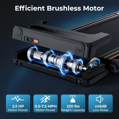 3-in-1 Folding Treadmill with Large Desk and LCD Display, Black Treadmills at Gallery Canada