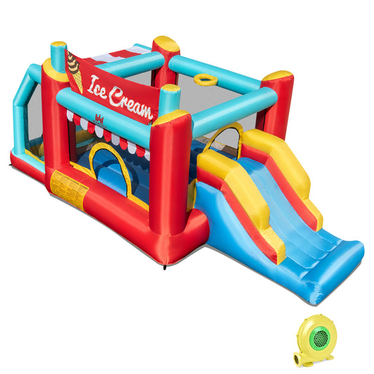 5-In-1 Inflatable Bounce House With Ball Pit, Slide, 480W Blower, Multicolor Bounce House Multicolor at Gallery Canada