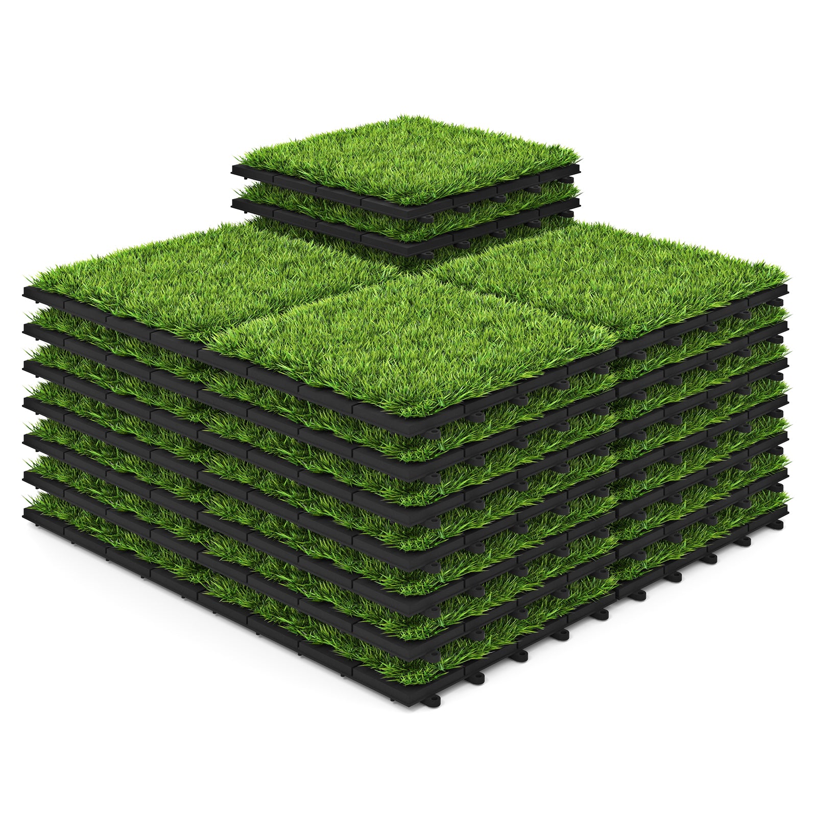30 PCS Interlocking Artificial Grass Tiles, Green Decorative Fencing & Flooring Green at Gallery Canada