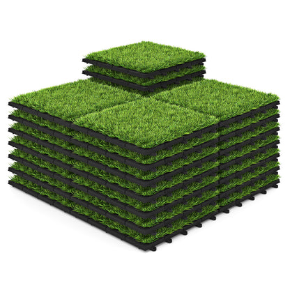 30 PCS Interlocking Artificial Grass Tiles, Green Decorative Fencing & Flooring Green at Gallery Canada