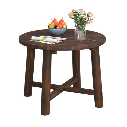 Patio End Table, Solid Wood Structure, Brown