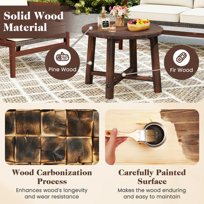 Patio End Table with Solid Wood Structure for Garden Deck Poolside and Indoors, Brown Patio Coffee Tables at Gallery Canada