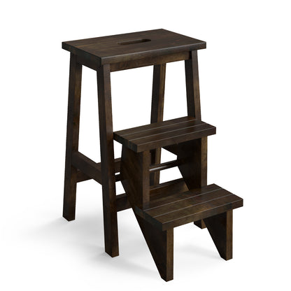 3-In-1 Rubber Wood Step Stool, Brown Kitchen Utensils at Gallery Canada
