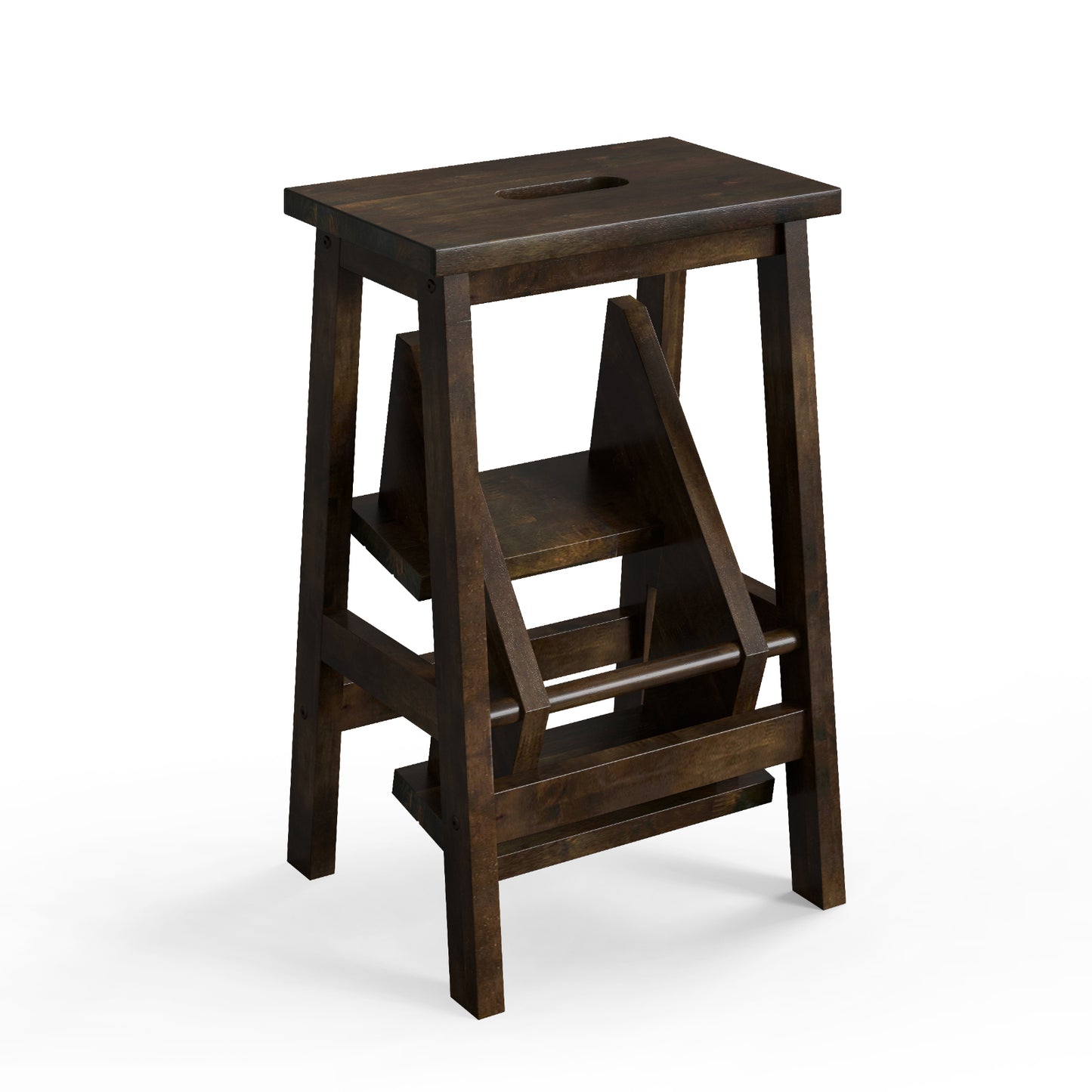 3-In-1 Rubber Wood Step Stool, Brown Kitchen Utensils at Gallery Canada
