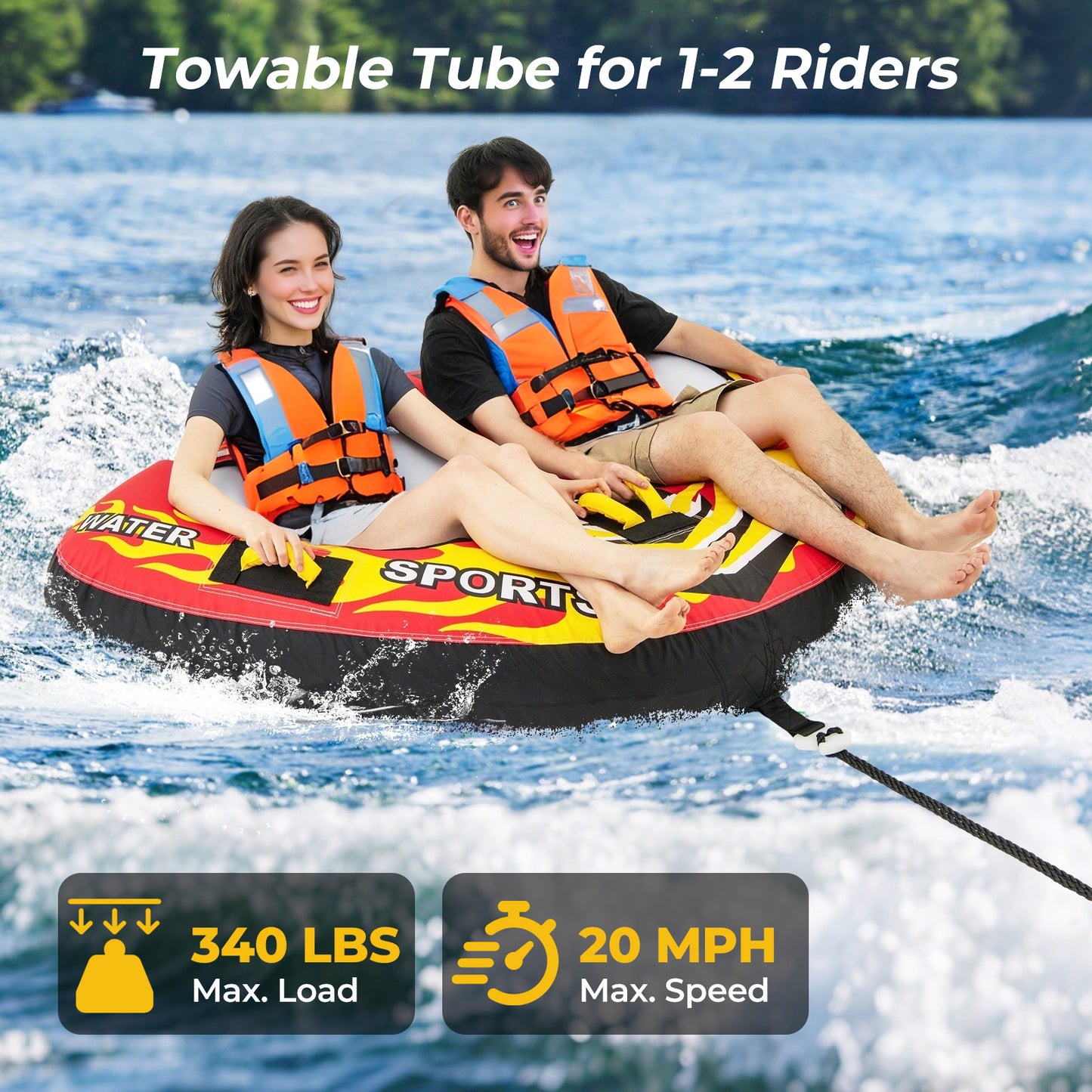 Towable Tube with Quick Connector and Drainage for Boating Water Sports at Gallery Canada