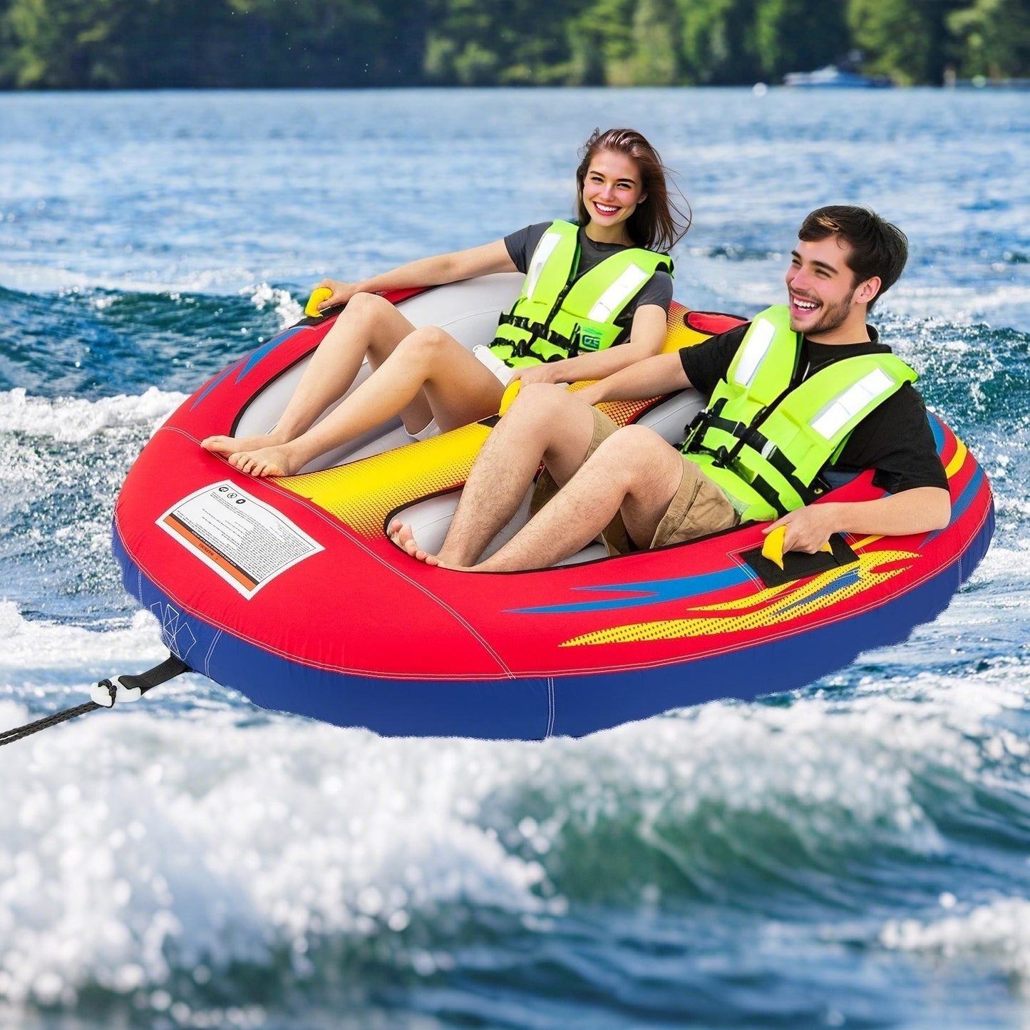 1 or 2 Person Inflatable Towable Tube for Boating with Drainage Water Sports at Gallery Canada