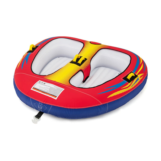 Inflatable Towable Tube, 1 or 2 Person, For Boating, With Drainage