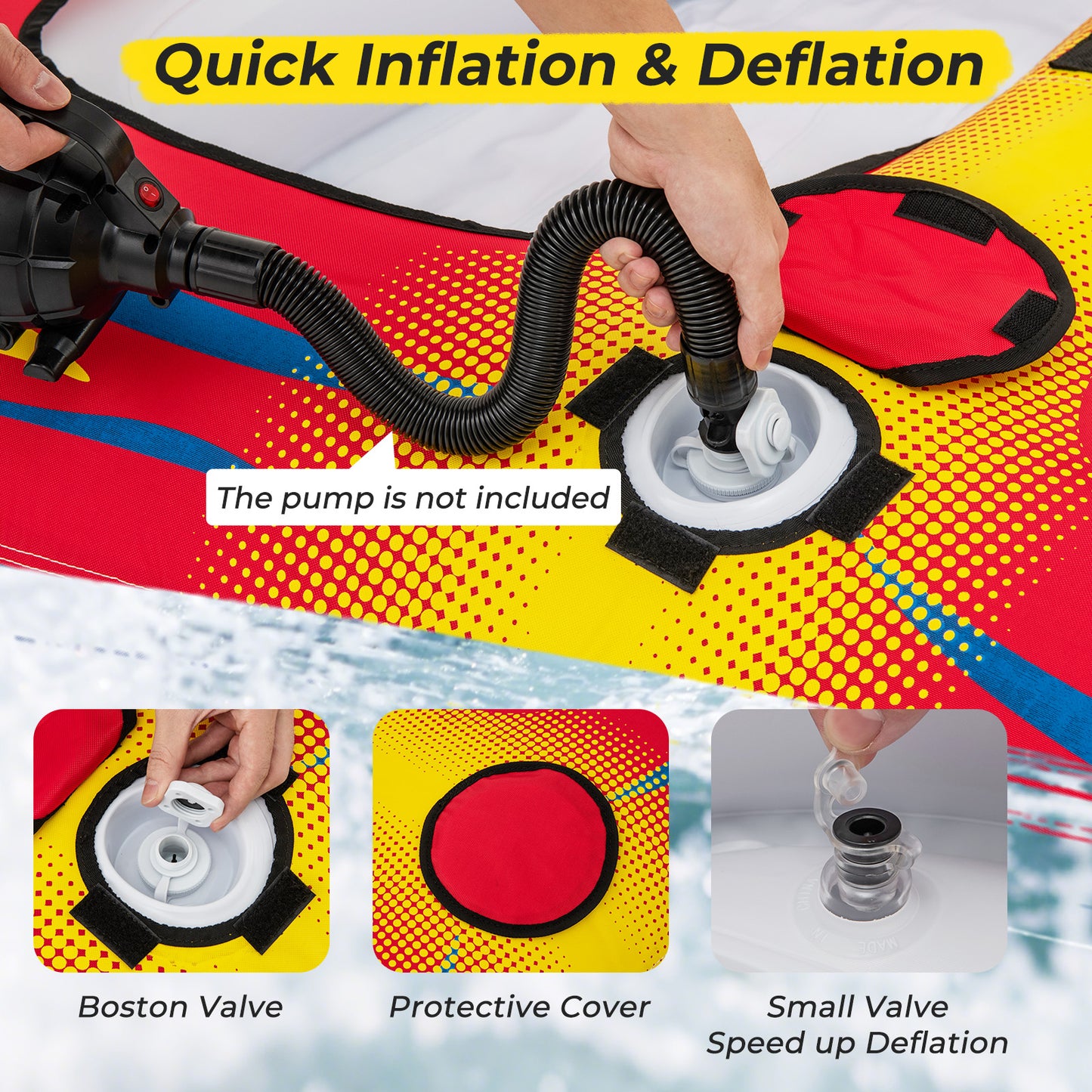 1 or 2 Person Inflatable Towable Tube for Boating with Drainage Water Sports at Gallery Canada