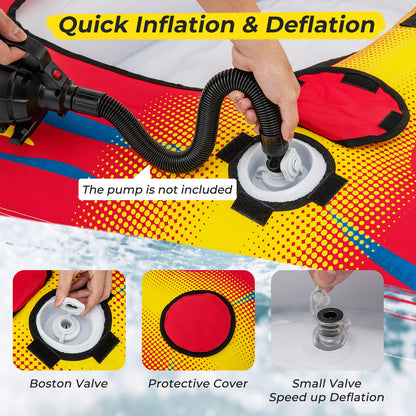 1 or 2 Person Inflatable Towable Tube for Boating with Drainage Water Sports at Gallery Canada