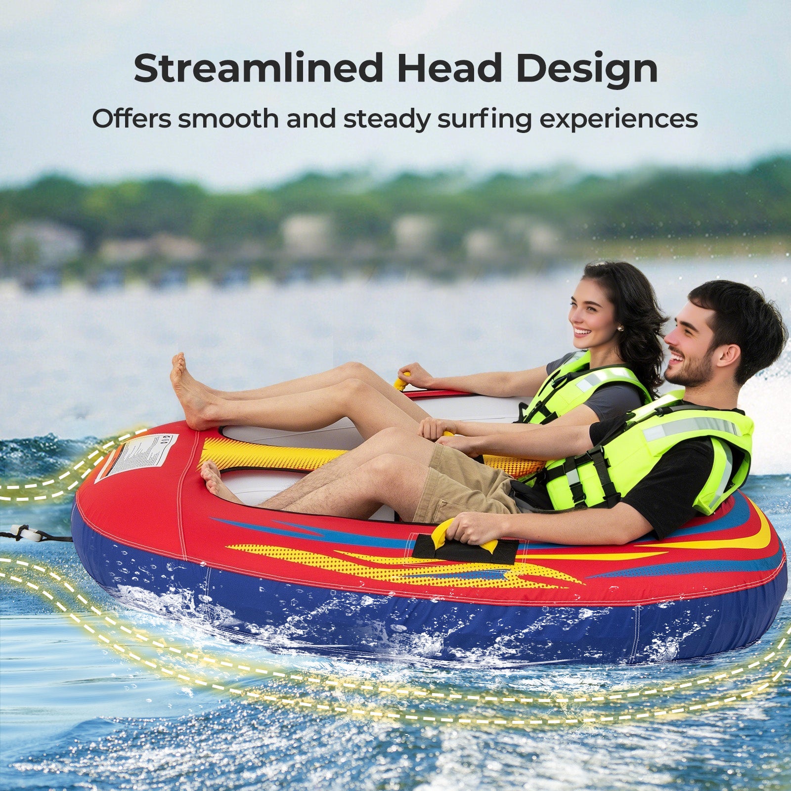 1 or 2 Person Inflatable Towable Tube for Boating with Drainage Water Sports at Gallery Canada