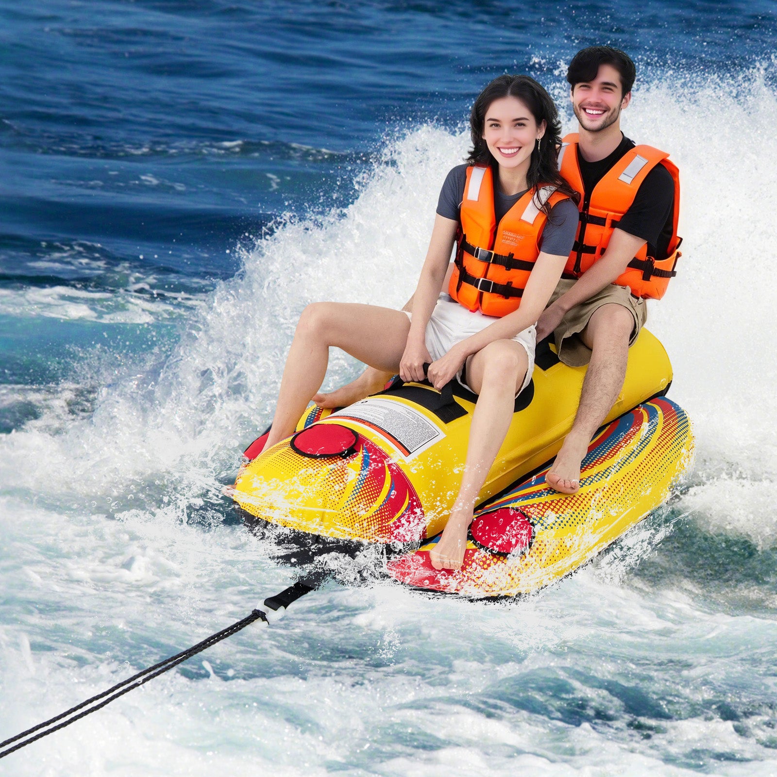 1 or 2 Person Inflatable Towable Tube Banana Boat for Boating Water Sports at Gallery Canada