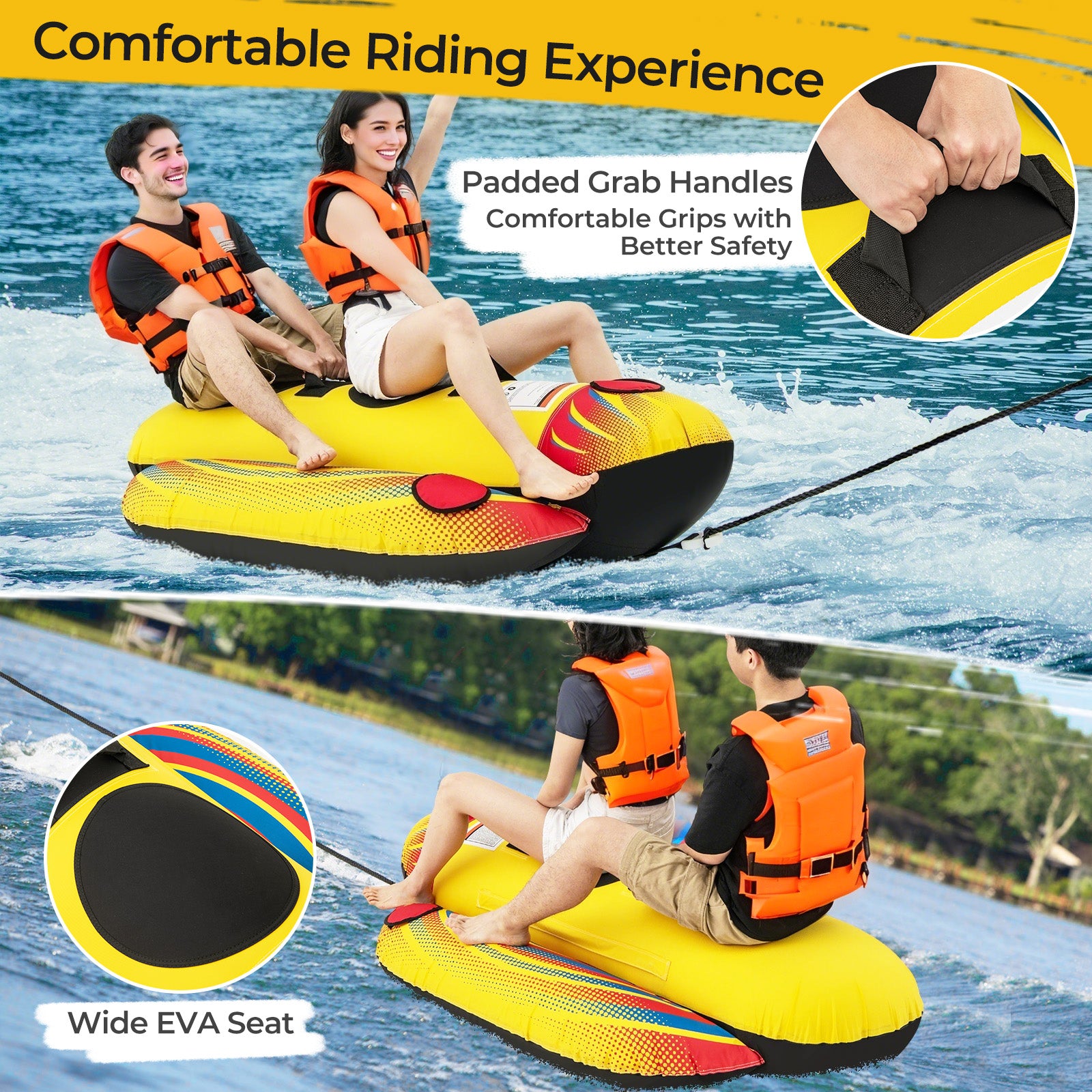 1 or 2 Person Inflatable Towable Tube Banana Boat for Boating Water Sports at Gallery Canada