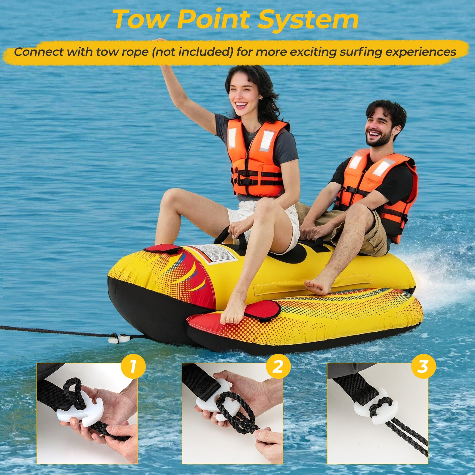 1 or 2 Person Inflatable Towable Tube Banana Boat for Boating Water Sports at Gallery Canada