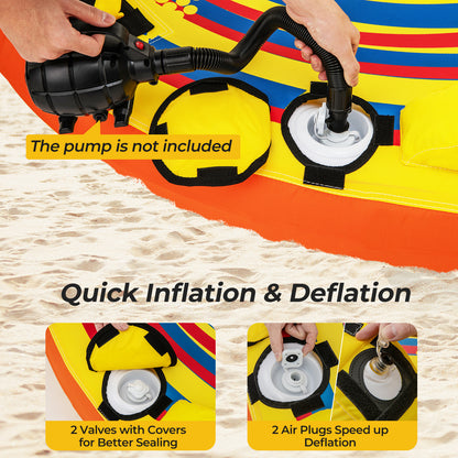 1 or 2 Person Inflatable Towable Tube for Boating with Quick Connector Water Sports at Gallery Canada