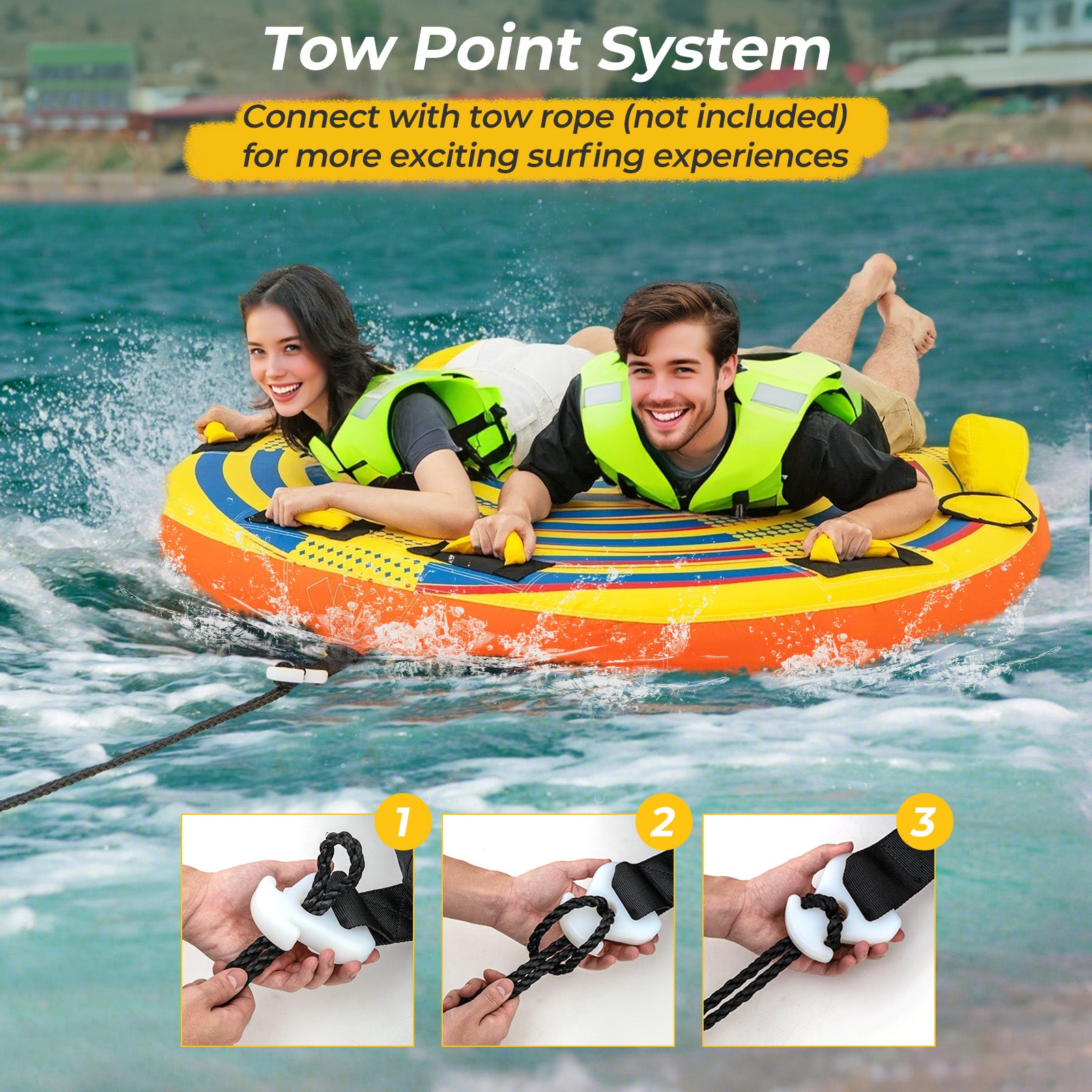 1 or 2 Person Inflatable Towable Tube for Boating with Quick Connector Water Sports at Gallery Canada
