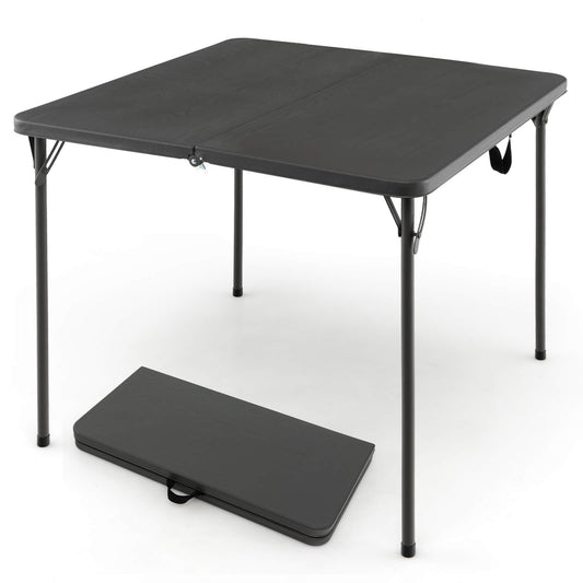 Folding Camping Table with All-Weather HDPE Tabletop and Rustproof Steel Frame, Gray Camping Furniture Gray at Gallery Canada