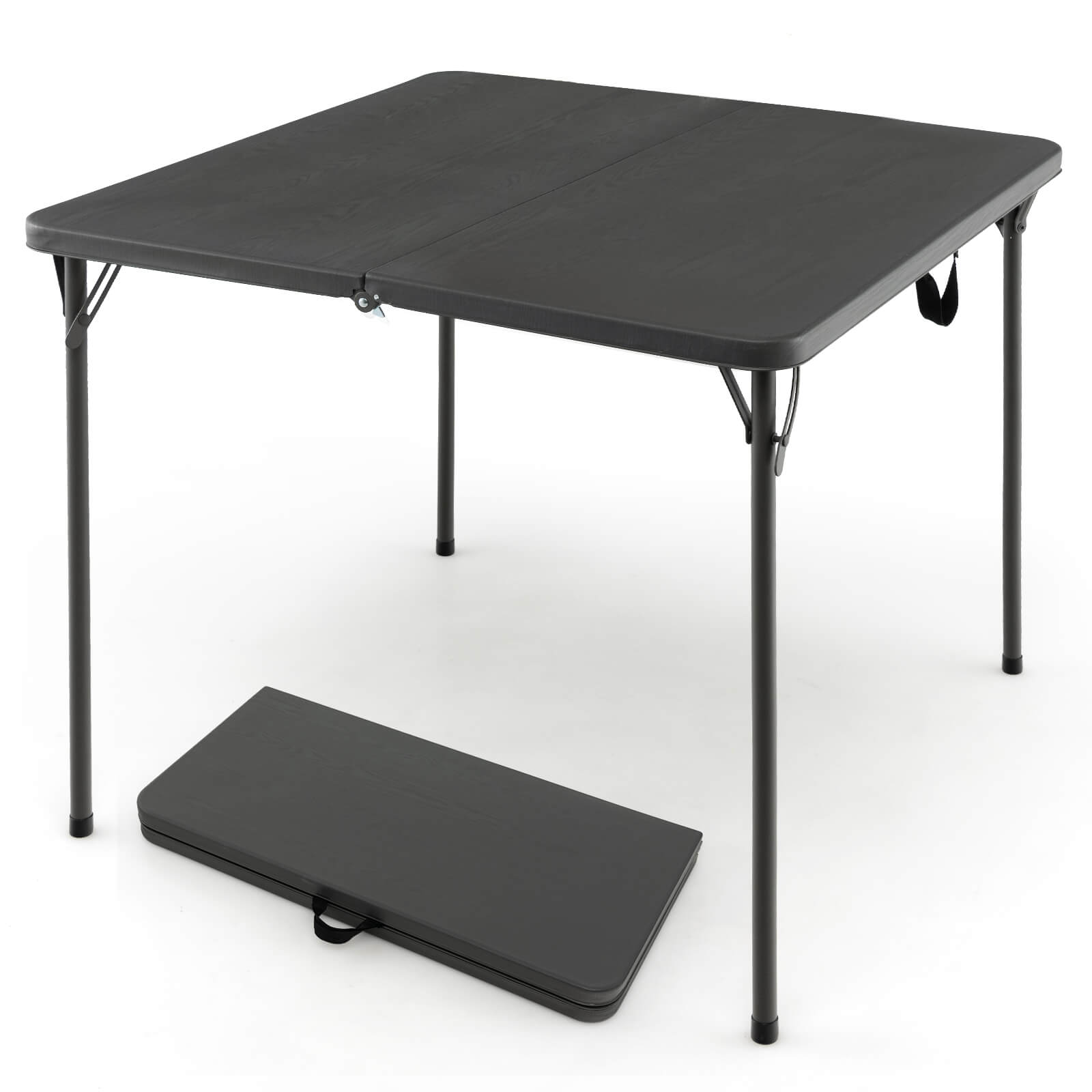 Folding Camping Table with All-Weather HDPE Tabletop and Rustproof Steel Frame, Gray Camping Furniture at Gallery Canada