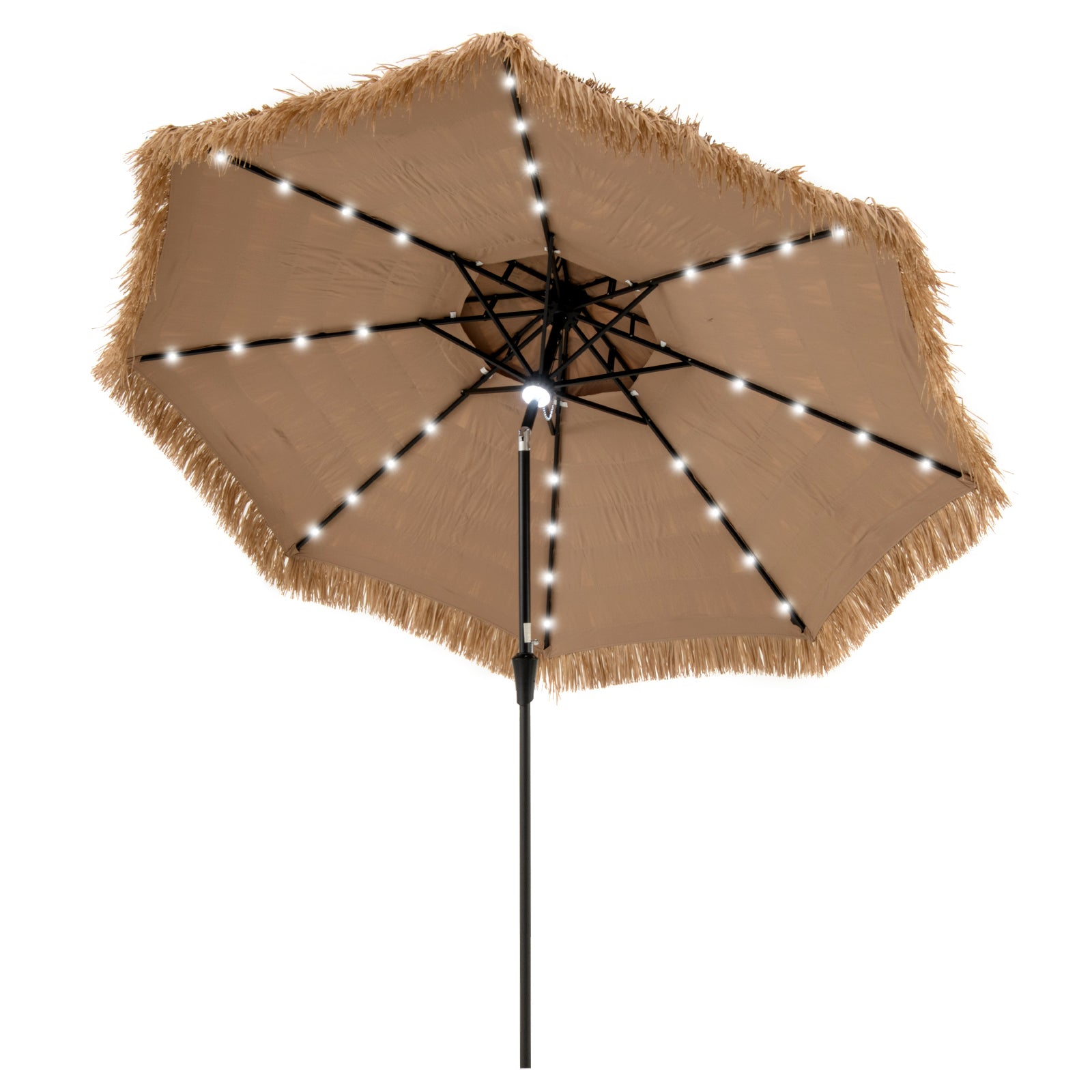 10 Feet Hawaiian Solar Lighted Tiki Patio Umbrella Outdoor Umbrellas at Gallery Canada