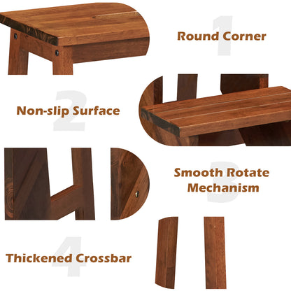 3-in-1 Rubber Wood 3 Tier Folding Step Stool Ladder Storage Shelf, Coffee Kitchen Utensils at Gallery Canada