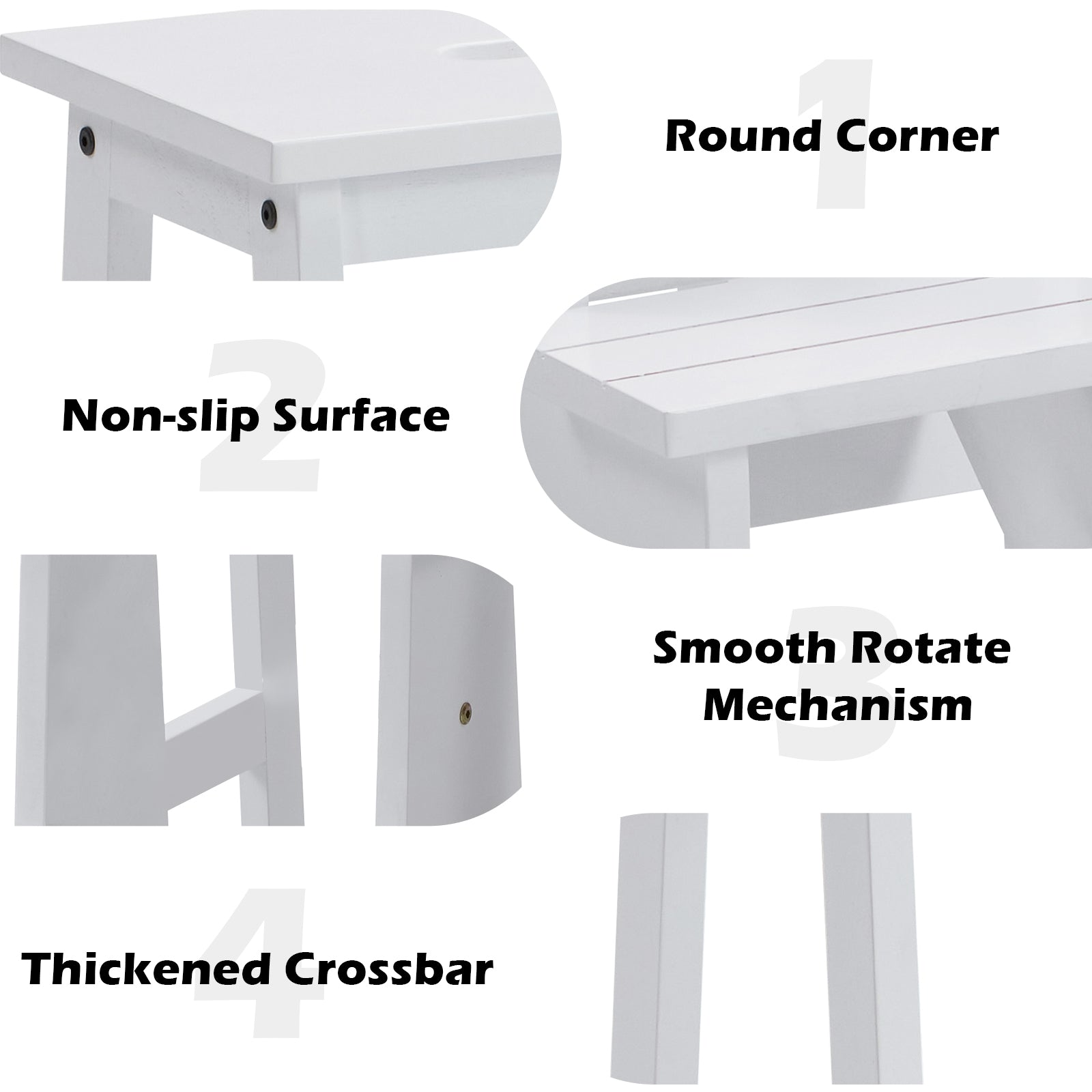 3-Tier Step Stool 3 in 1 Folding Ladder Bench, White Kitchen Utensils at Gallery Canada