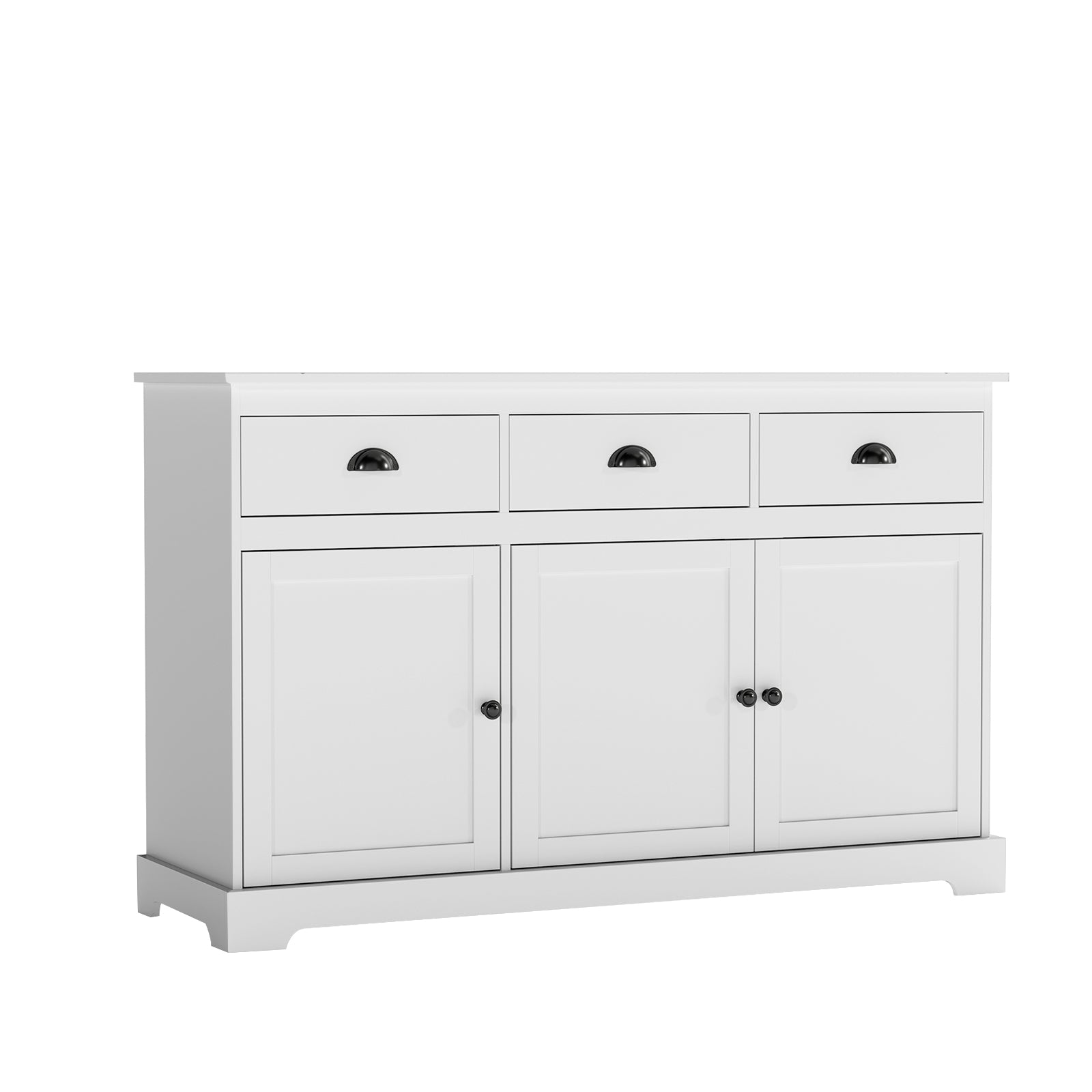 3 Drawer Sideboard Buffet With Adjustable Shelves, White Sideboards Cabinets & Buffets at Gallery Canada