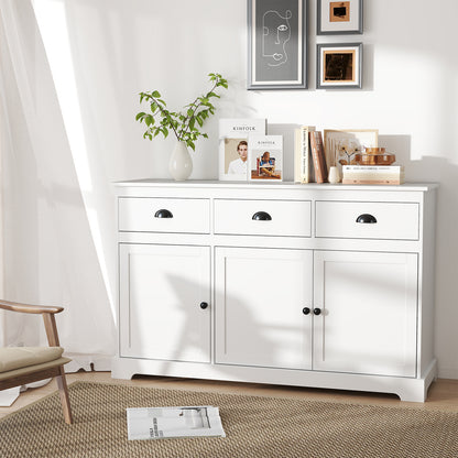 3 Drawer Sideboard Buffet With Adjustable Shelves, White Sideboards Cabinets & Buffets at Gallery Canada