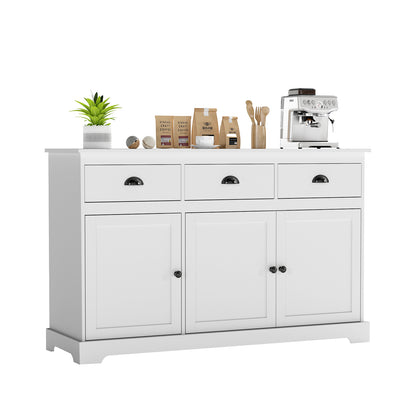 3 Drawer Sideboard Buffet With Adjustable Shelves, White Sideboards Cabinets & Buffets at Gallery Canada
