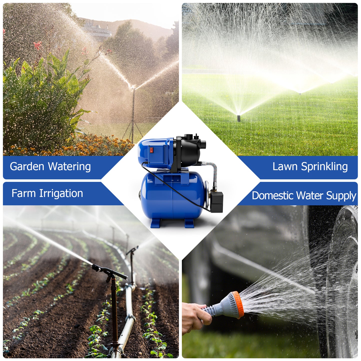 1200W Garden Water Pump, Shallow Well, Pressurized Irrigation, Blue Watering & Irrigation at Gallery Canada