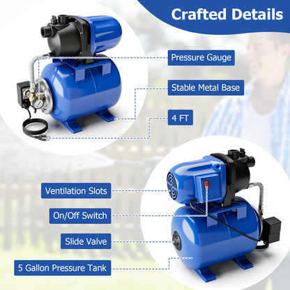 1200W Garden Water Pump, Shallow Well, Pressurized Irrigation, Blue Watering & Irrigation at Gallery Canada