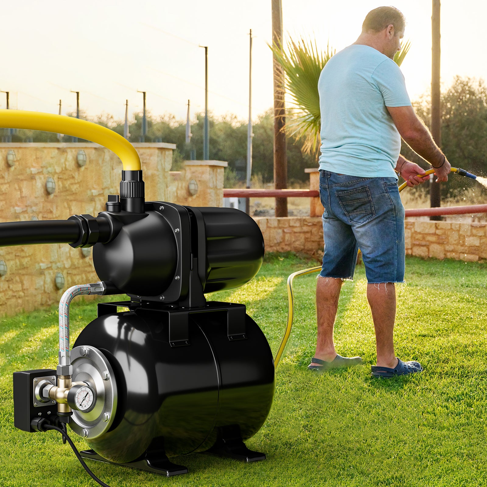 1200 W Garden Water Pump Shallow Well Pressurized Irrigation, Black Watering & Irrigation at Gallery Canada